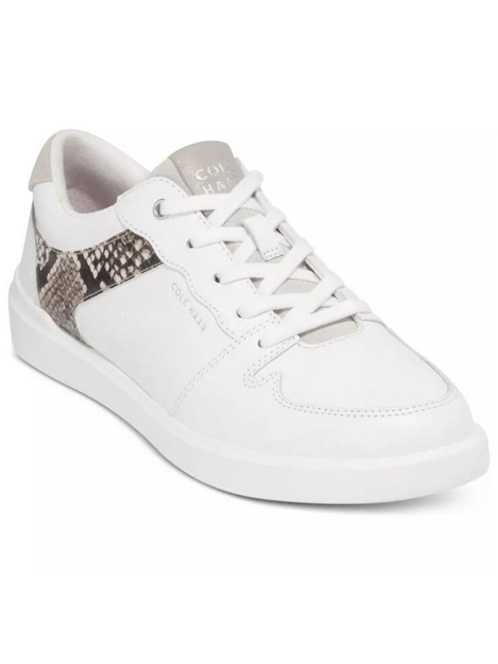 COLE HAAN Women's Grand Crosscourt Modern Tennis Sneakers White/ Snake US 10.5